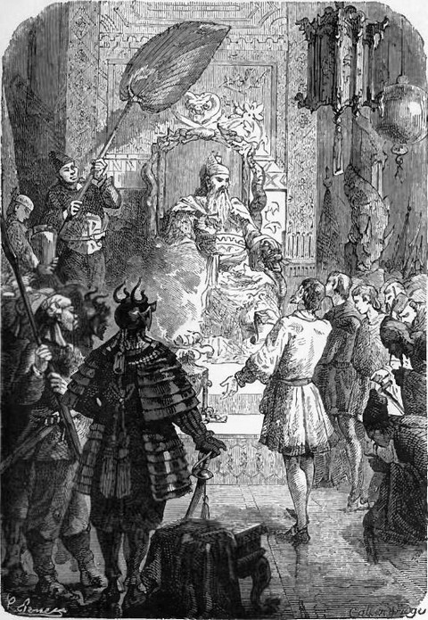 Kubla&iuml;-Khan's feast on the arrival of the Venetian Merchants